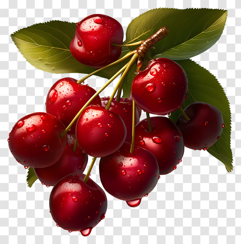 Cherries - Cherries With Ribbon Transparent PNG