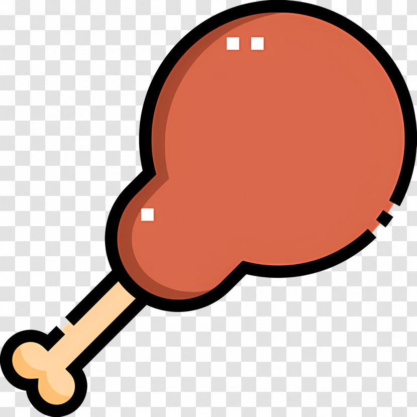 Drumstick - Brown Cartoon Chicken Leg Transparent PNG