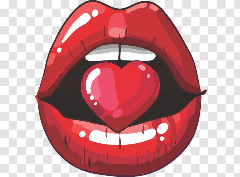 Lip Drawing Mouth - Heart - Boca Transparent PNG
