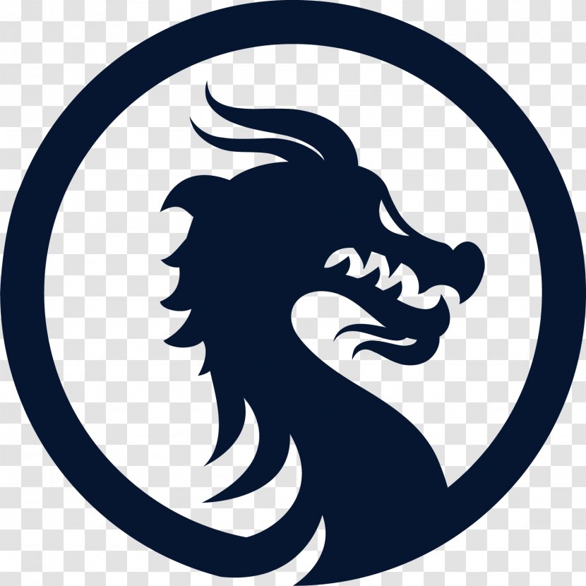 Dragon Logo - Black And White Transparent PNG