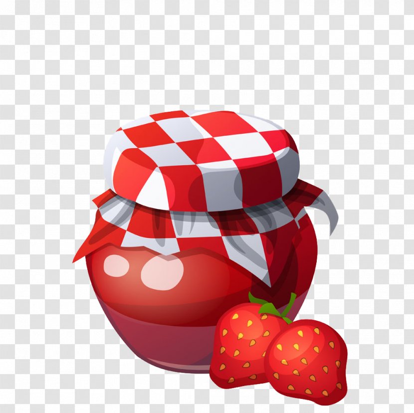 Breakfast Fruit Preserves Cartoon Erdbeerkonfitxfcre - Strawberry Jar Transparent PNG
