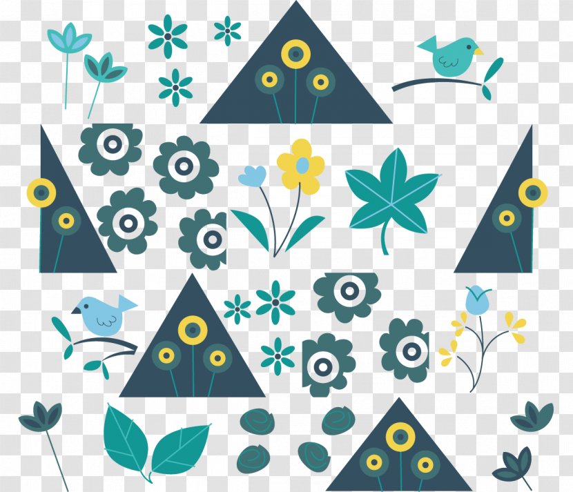 Graphic Design Clip Art - Symmetry - Vector Background Material Mountain Wildflowers Transparent PNG