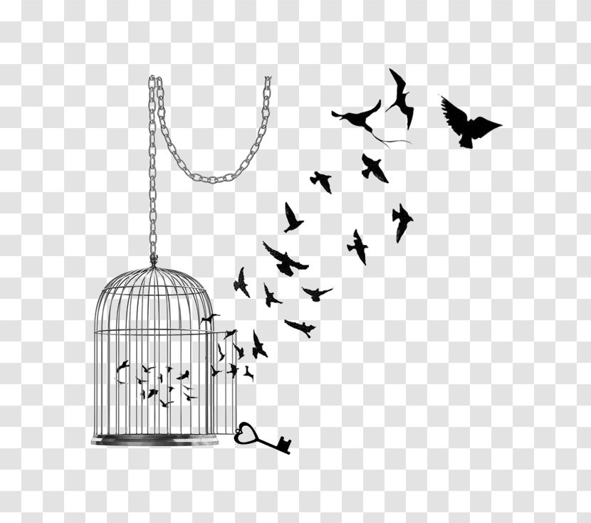 Poetry Tattoo Birdcage Decal - Black - Cage Transparent PNG