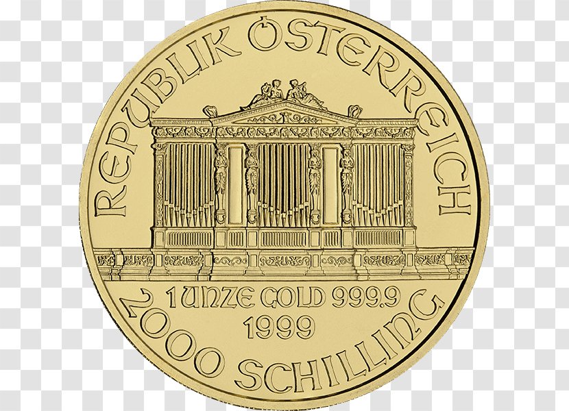 Silver Coin Gold Vienna Philharmonic - Precious Metal Transparent PNG