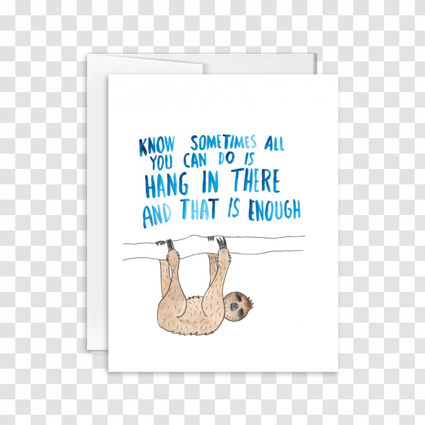 Sloth Paper Greeting & Note Cards Etsy Christmas Card - Hang In There Transparent PNG