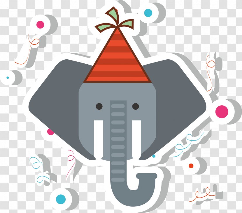 Happy Elephant Illustration - Royaltyfree - Vector Head Design Material Transparent PNG