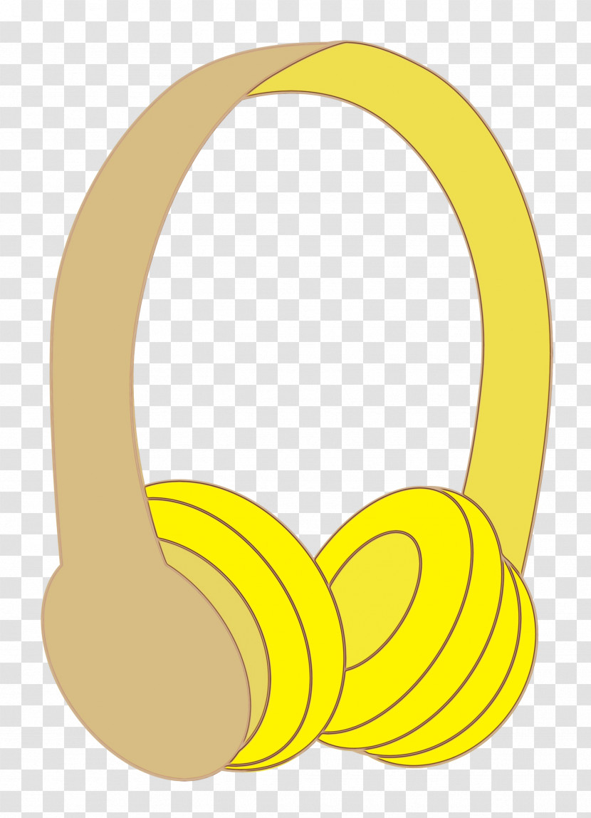 Headphones Audio Equipment Circle Yellow Symbol Transparent PNG