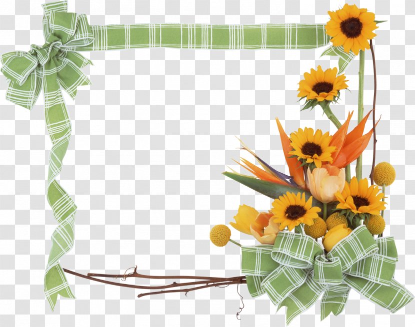 Paper Sticker Telegram - Floristry - Sunflowers Frame Picture Transparent PNG