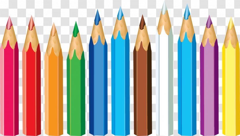 Colored Pencil Crayon Clip Art - School Supplies Transparent PNG