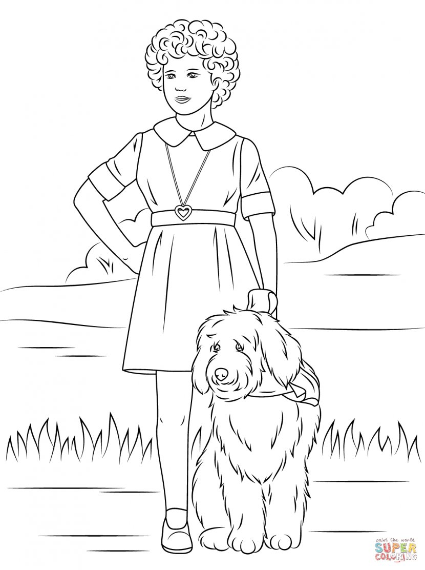 Little Orphan Annie Coloring Book Page Child - Heart - Ipad Pages Transparent PNG