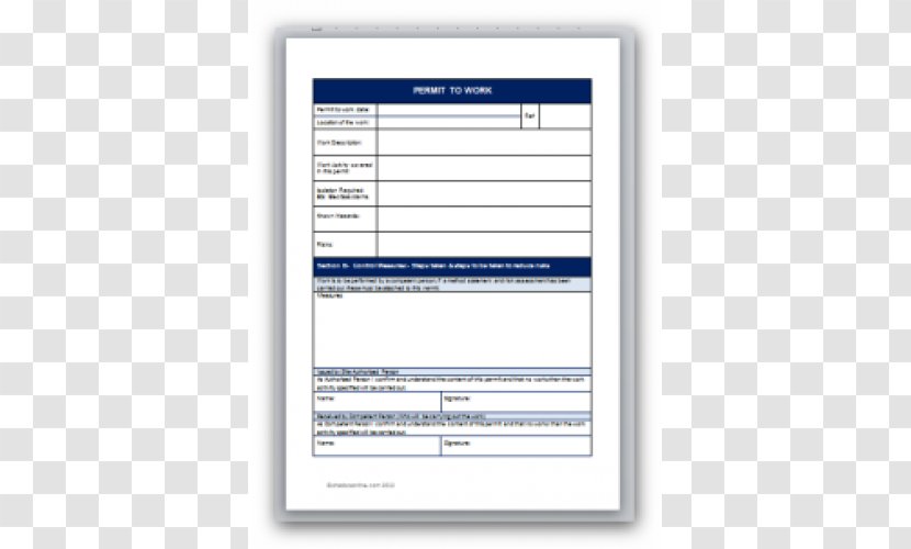 Template Work Permit Document Form To - Method Statement Transparent PNG