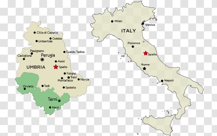 Map Regions Of Italy Terni Lazio Tuscany - Province - Montefalco Umbria Transparent PNG