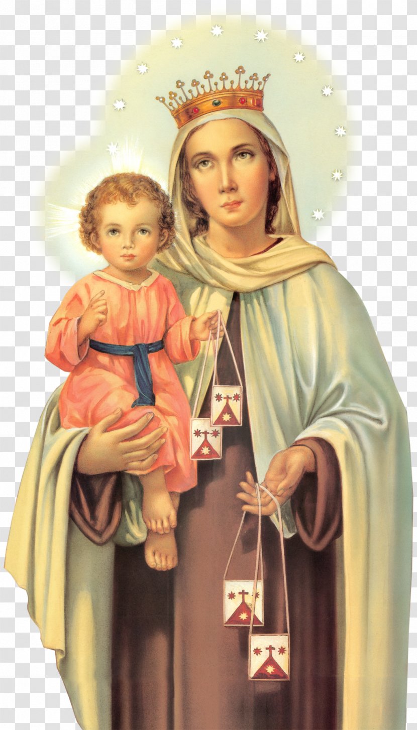 Mary Our Lady Of Mount Carmel The Rosary Chiquinquirá Memorial Holy Card - Funeral - Virgen Del Carmen Transparent PNG