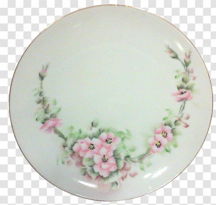 Plate Porcelain Platter Tableware Flower - Dishware Transparent PNG