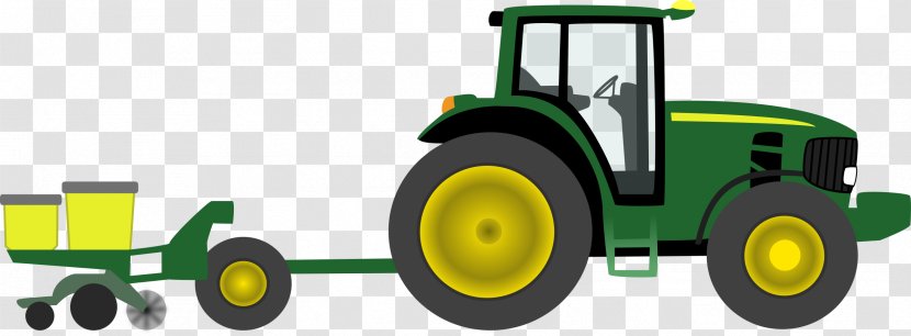 John Deere Tractor Farm Clip Art - Construction Equipment Transparent PNG