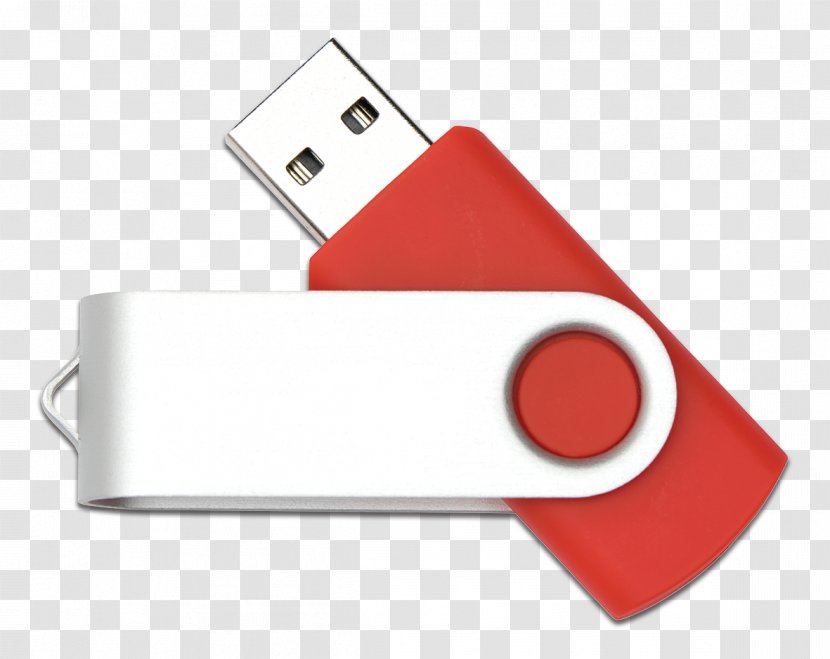 Usb Flash Drive Data Storage Device Red Technology Electronic - Memory - Computer Component Transparent PNG