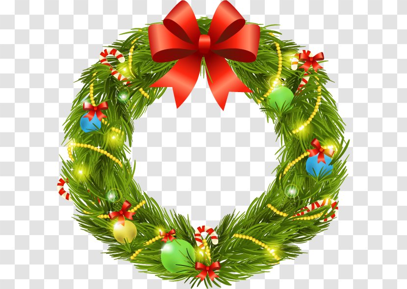 Garland Wreath - Decor - Vector Christmas Decoration Design Transparent PNG