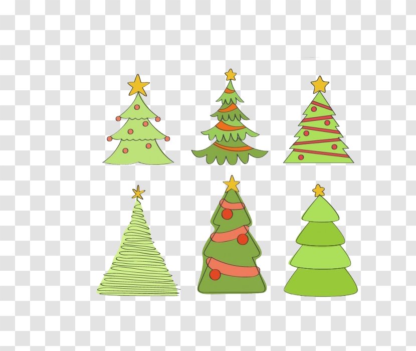Christmas Tree Drawing - Ornament - Lovely Hand-painted Transparent PNG