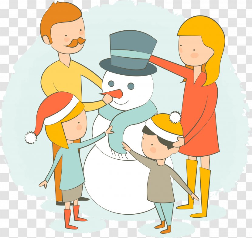 Snowman Family Clip Art - Male - People Around A Transparent PNG