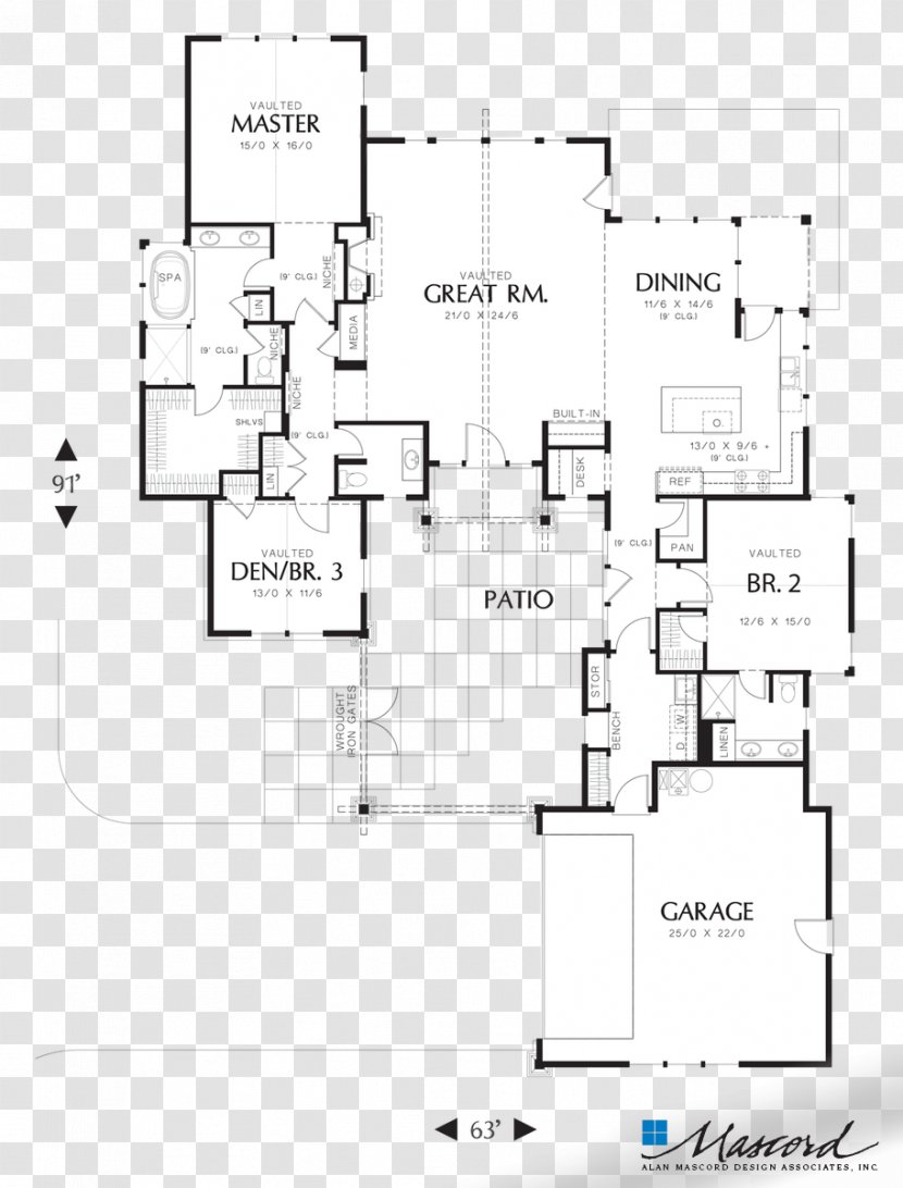 Floor Plan House Courtyard - Interior Design Services Transparent PNG