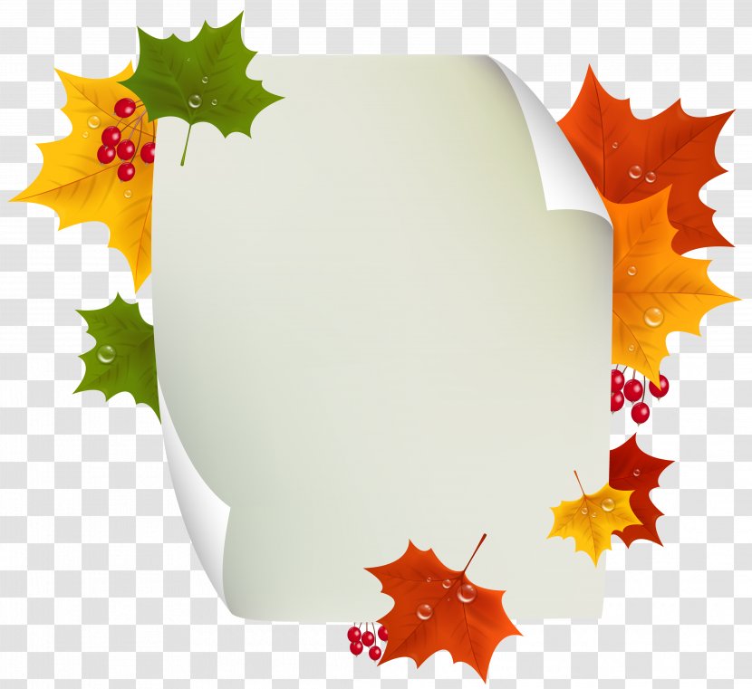 Autumn Clip Art - Blank Page Decor Clipart Image Transparent PNG