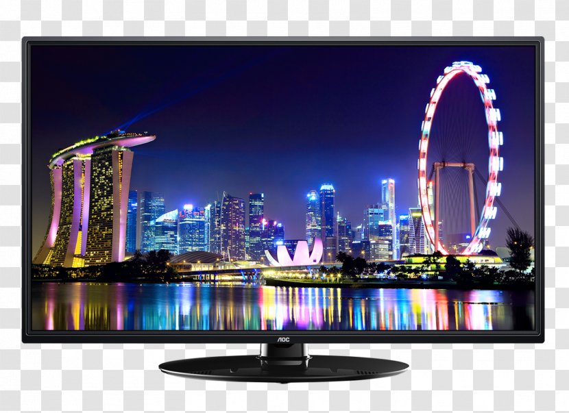 LED-backlit LCD AOC International Television Set LED Display - Led - Singapore Transparent PNG
