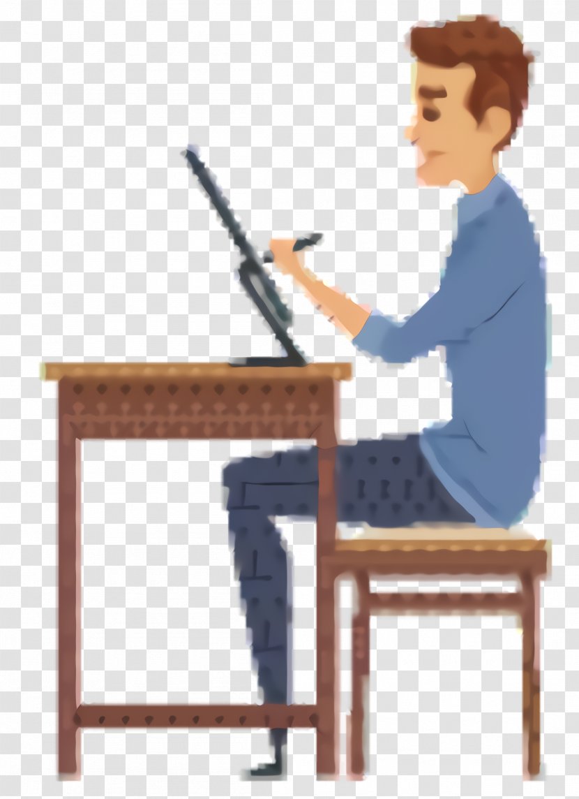 Painting Cartoon - Sitting - Furniture Table Transparent PNG