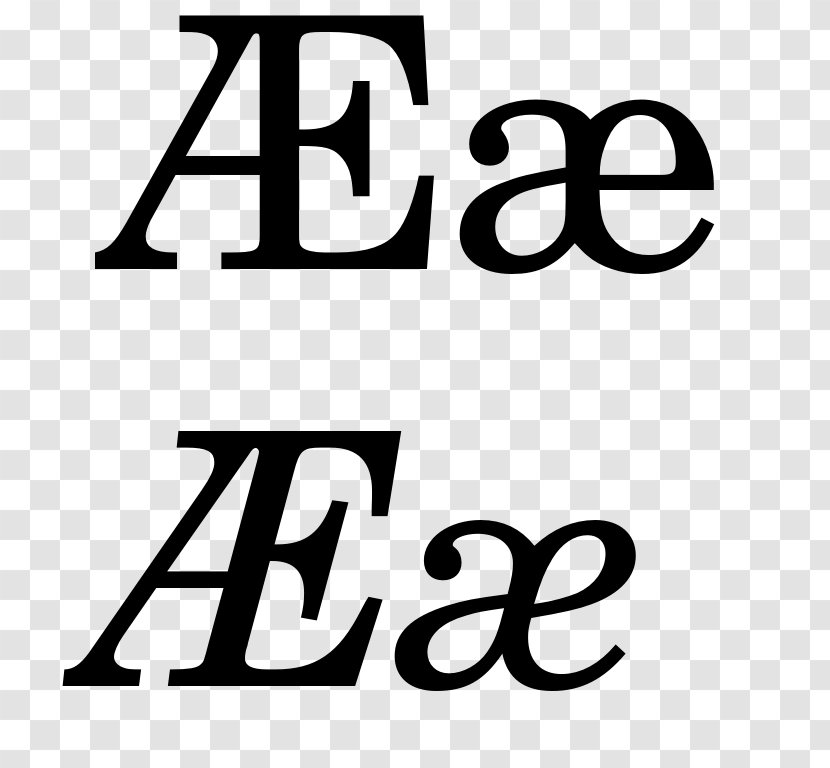 Æ Letter Alphabet Typographic Ligature - English Words Of Greek Origin - Logo Transparent PNG