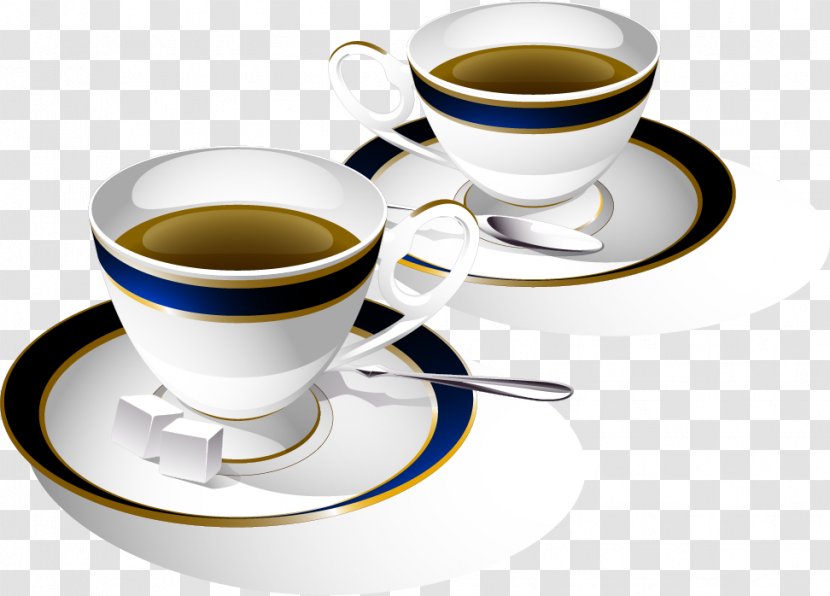Coffee Tea Latte Cafe Clip Art - Vector Hand-painted Transparent PNG