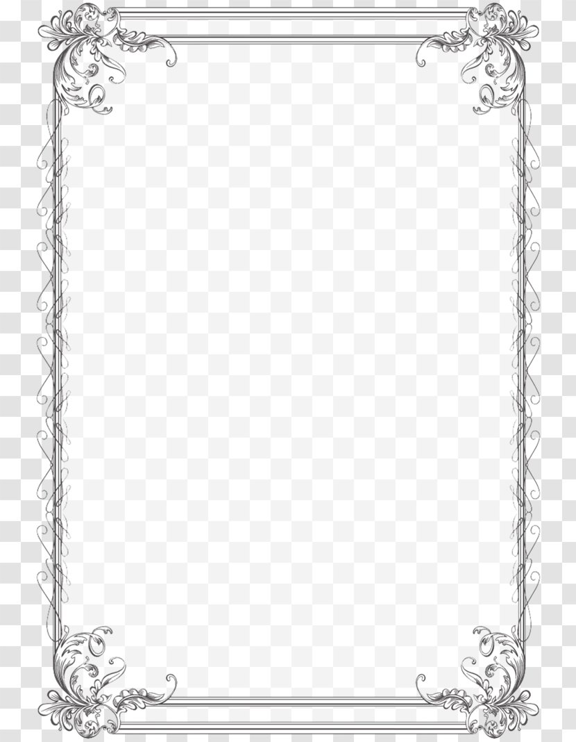 Wedding Invitation Borders And Frames Picture Paper Clip Art - Black White - High Resolution Vintage Frame Icon Transparent PNG
