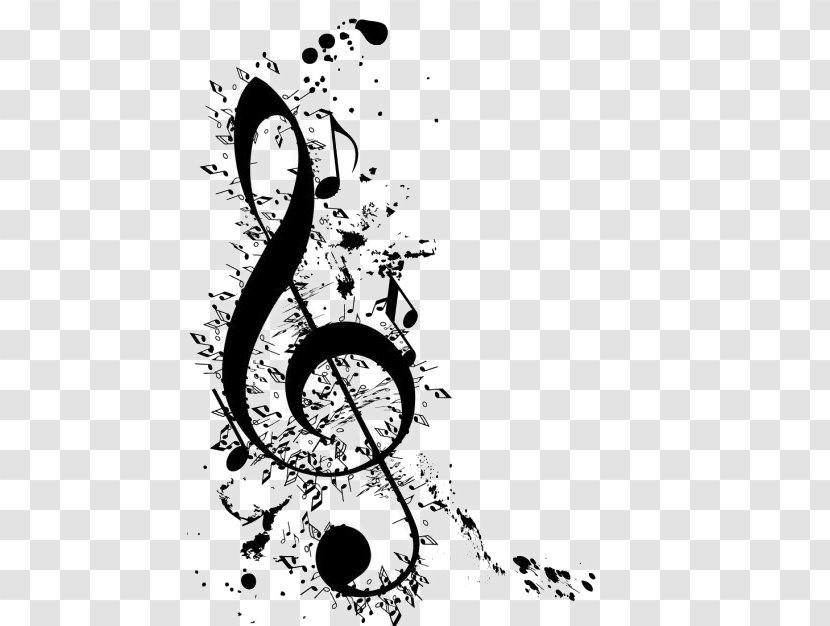 Clave De Sol Musical Note G Clef - Cartoon - Ink Notes Transparent PNG
