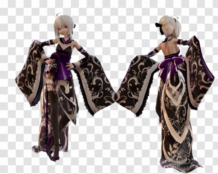 Kimono Megurine Luka MikuMikuDance Haku Dress - Heart Transparent PNG