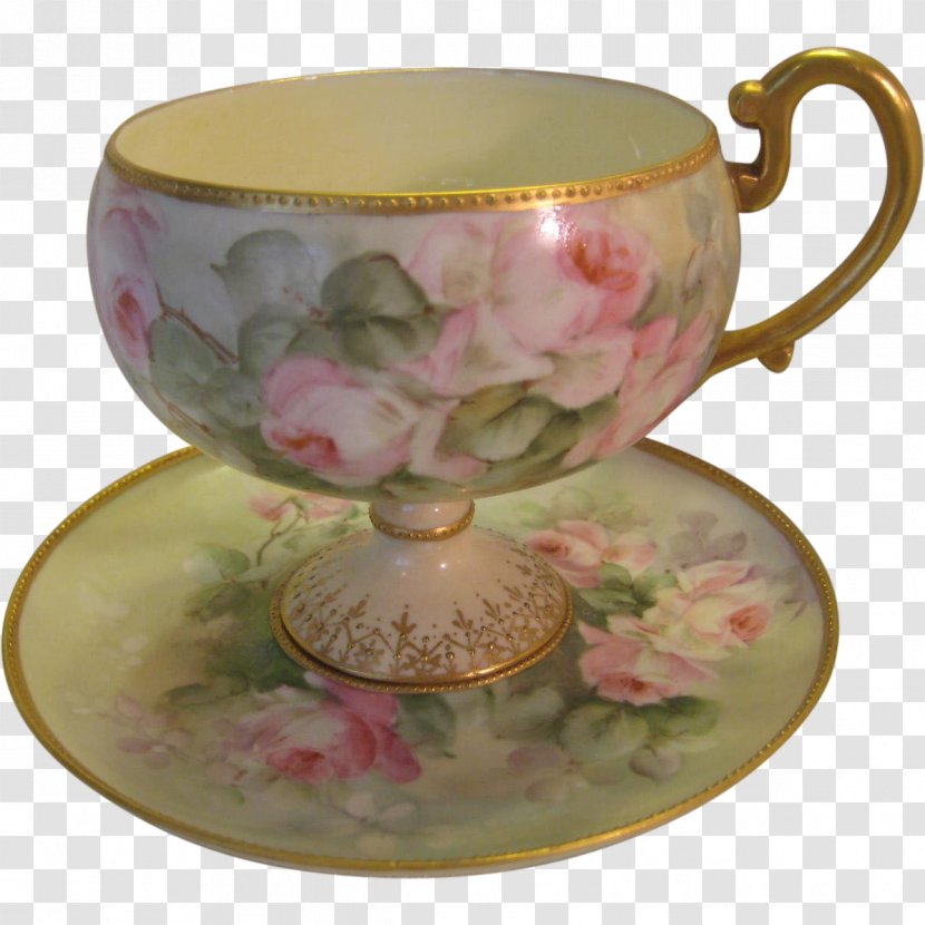 Saucer Tableware Porcelain Tea Mug - Teapot - Hand Painted Transparent PNG