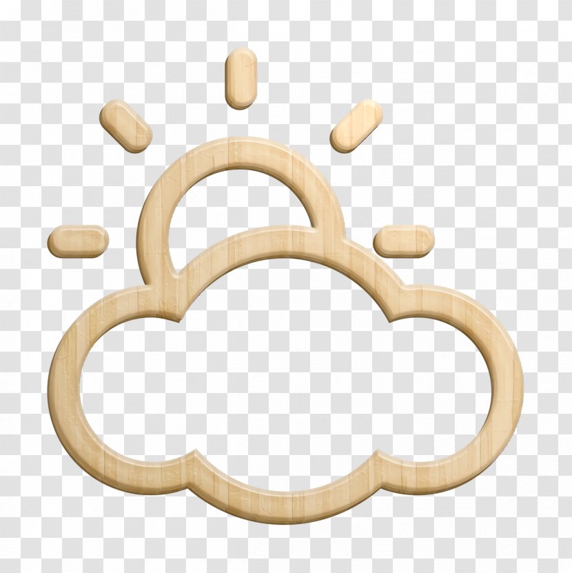Cloud Icon Sun - Brass - Metal Transparent PNG