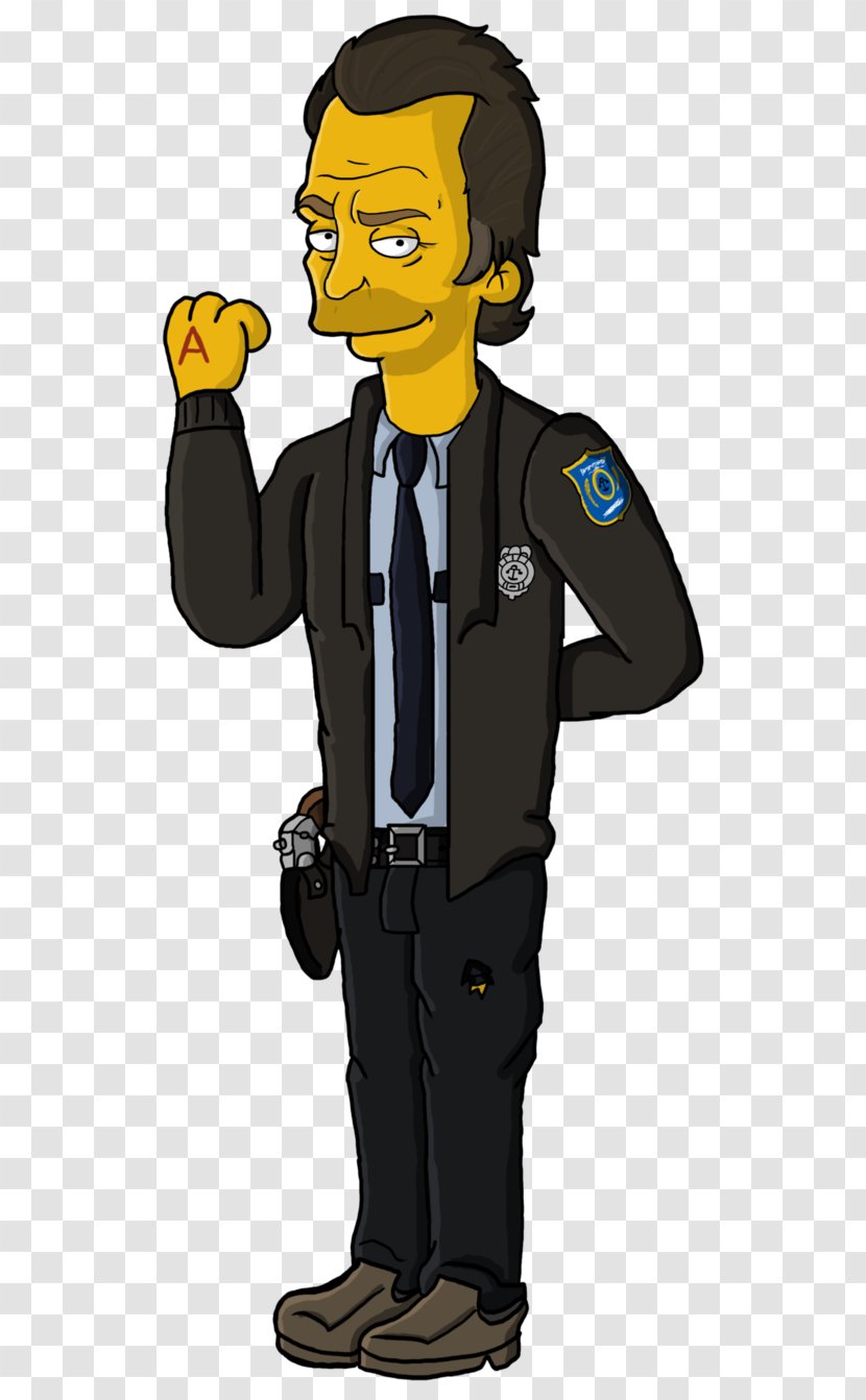 Rick Grimes Carl Michonne Andrea Cartoon - Simpsons Movie - Abraham Lincoln Transparent PNG