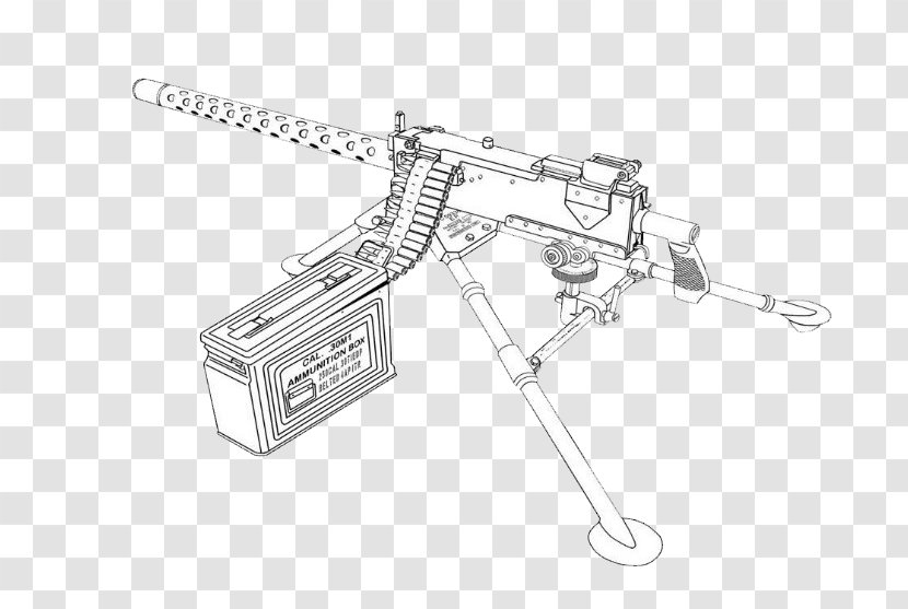 Weapon M2 Browning M1919 Machine Gun Drawing - Hardware Accessory Transparent PNG