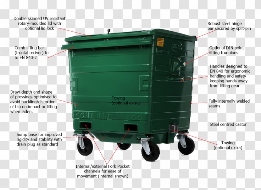 Rubbish Bins Waste Paper Baskets Plastic Forklift Container Machine Pocket Transparent Png