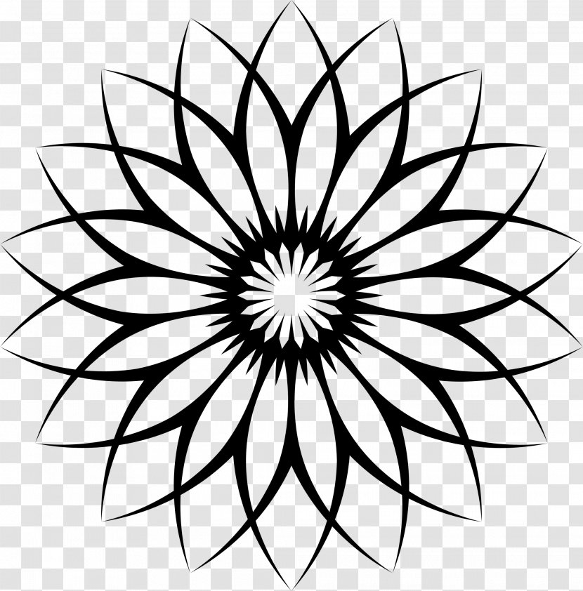 Line Art Drawing Flower Clip - Photography - Sunflower Leaf Transparent PNG