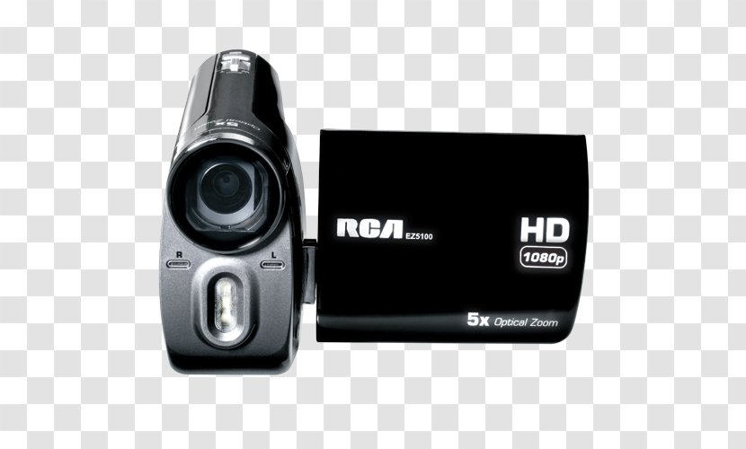 Digital Cameras Video RCA Ez5100r Small Wonder Palm Style HD 1080p Camcorder (Black/Slver) Camera Lens Transparent PNG