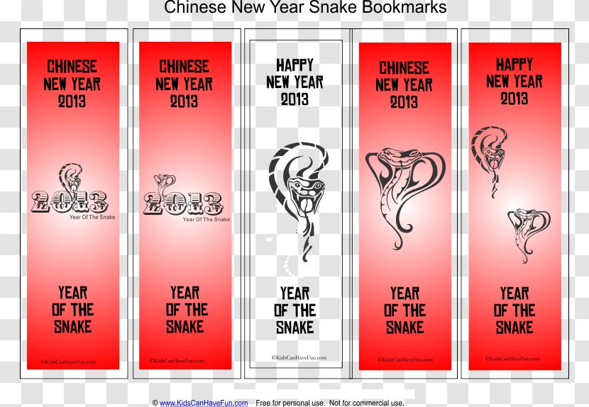 Paper Chinese New Year Snake Bookmark - Lantern Festival Transparent PNG