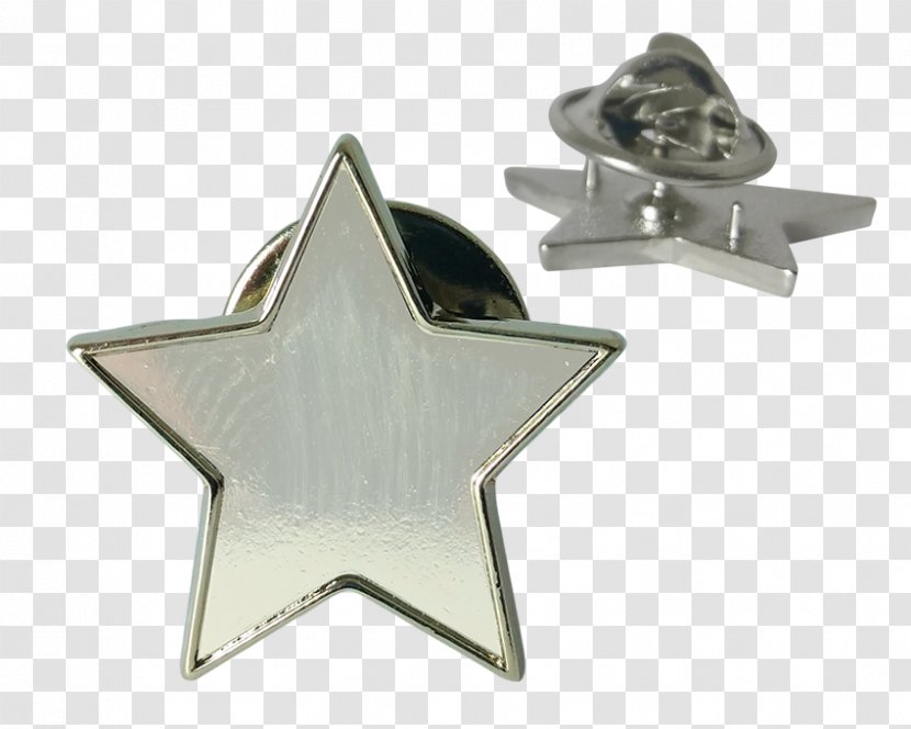 Silver Star Badge - Vitreous Enamel Transparent PNG