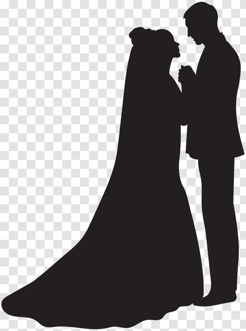 Silhouette Bridegroom Clip Art - Bride And Groom Transparent PNG