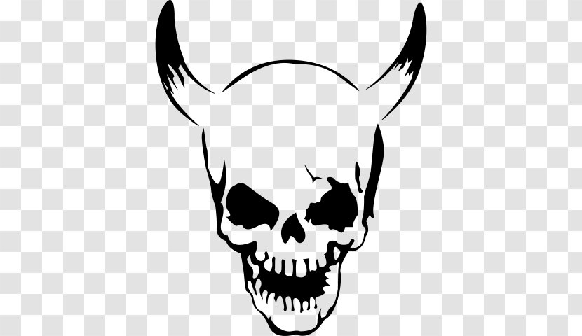 T-shirt Skull Horn Spreadshirt Skeleton - Monochrome Transparent PNG