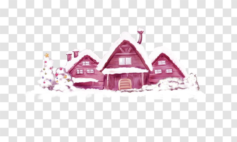 Drawing Painting Winter High-definition Television Wallpaper - Paper - Purple House Transparent PNG