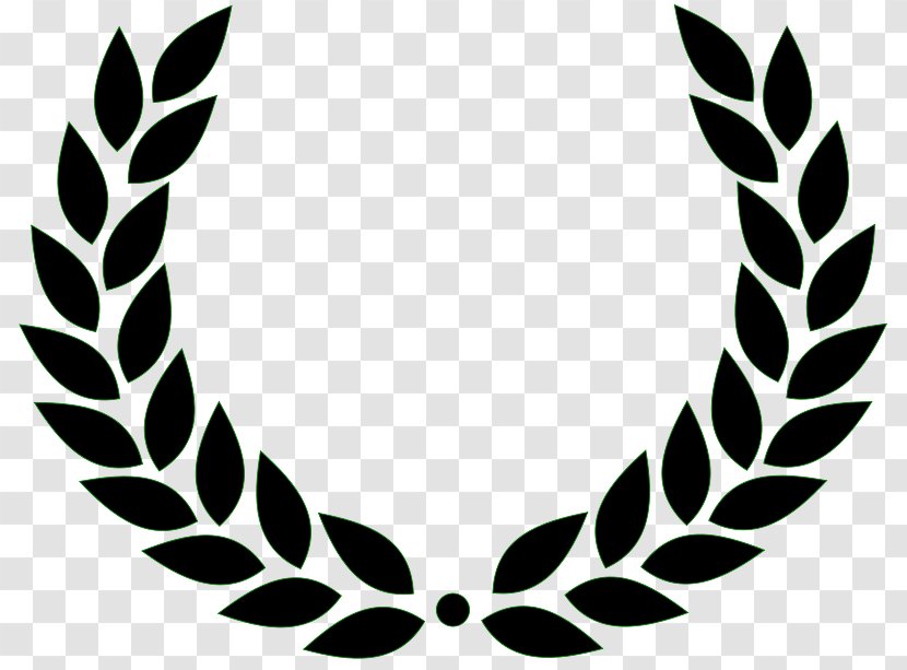 Laurel Wreath Olive Clip Art - Black And White - Checkered Flag Clipart Transparent PNG