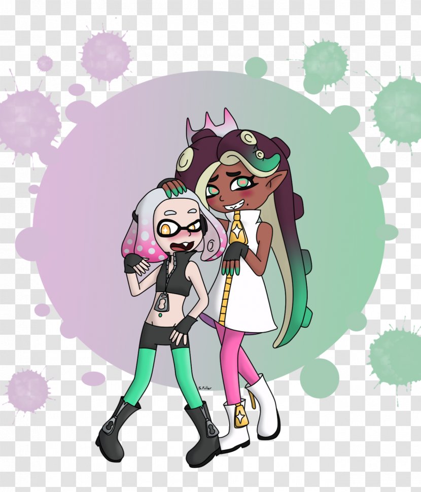 Squid Sisters Cephalopod Drawing - Mythical Creature - Fictional Character Transparent PNG