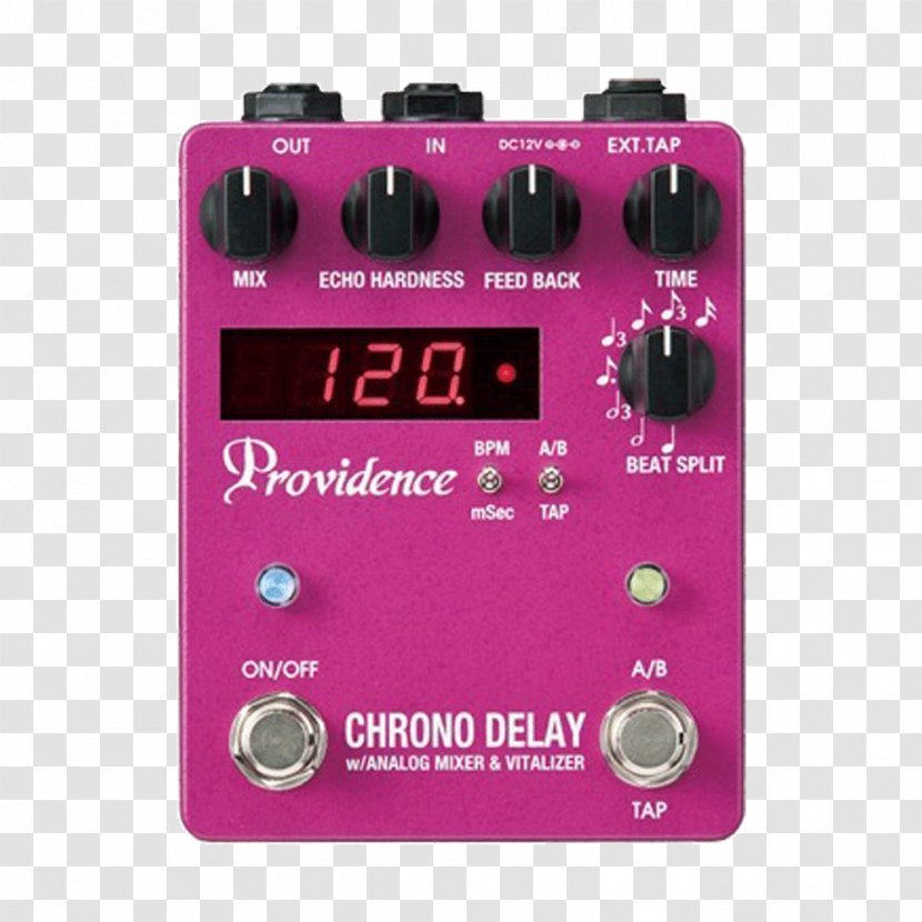 Delay Effects Processors & Pedals Electric Guitar Musician - Magenta Transparent PNG