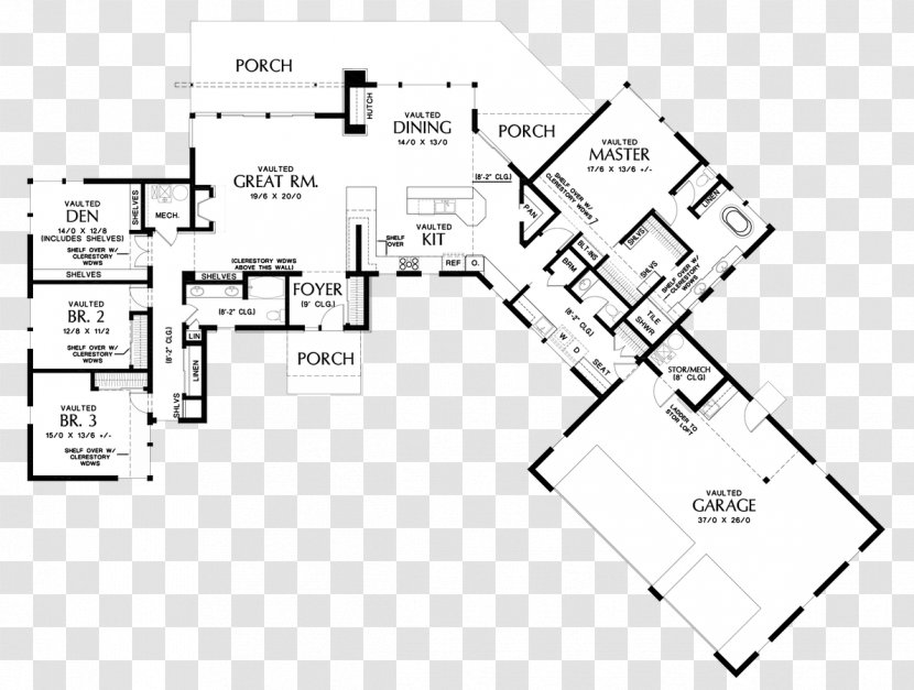 Floor Plan House - Garage - Arrangement Transparent PNG