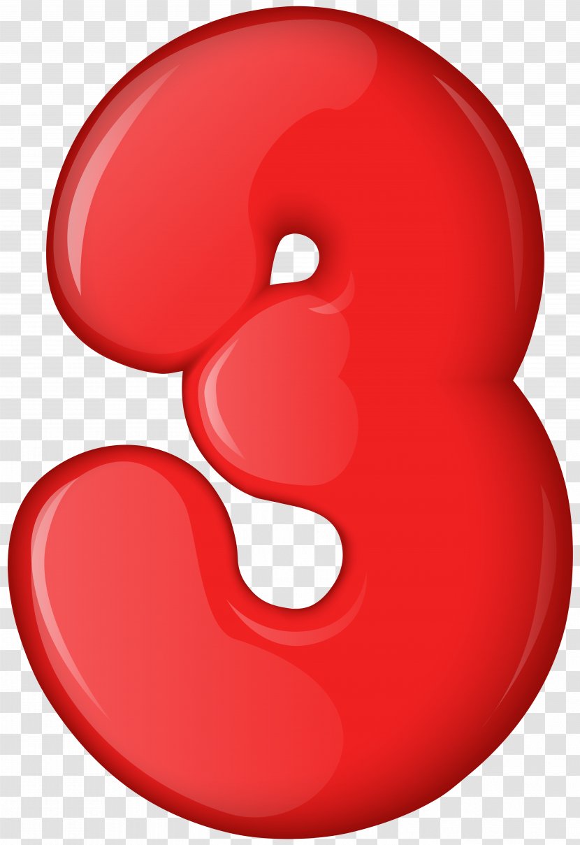 Clip Art - Red Three Number Transparent PNG