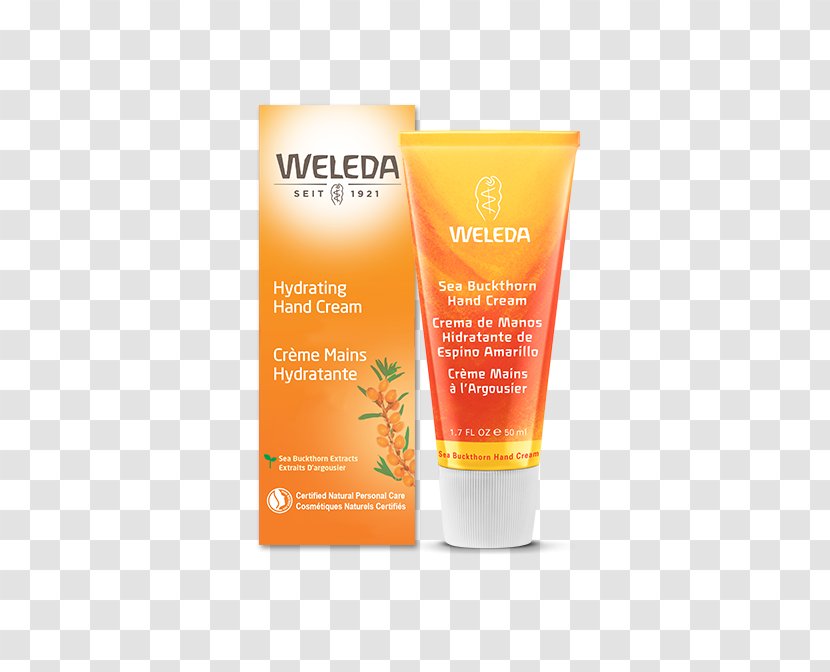 Weleda Sea Buckthorn Hand Cream Lotion Sunscreen Seaberry - Natural Flyer Stock Image Transparent PNG